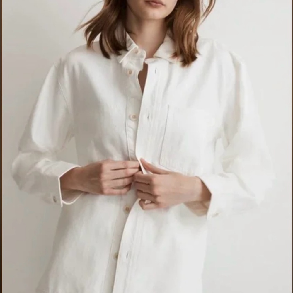 Madewell Tile White denim chore jacket, never worn